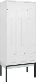 C+P Z-Spind Classic PLUS, Gestell, 6 Fächer, 2120x900x500mm, 9016/9016 Verschluss Zylinderschloss