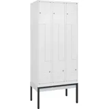 C+P Z-Spind Classic PLUS, Gestell, 6 Fächer, 2120x900x500mm, 9016/9016 Verschluss Zylinderschloss