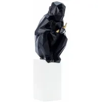 KUNSTLOFT Skulptur, Schwarz, Stein, 66x21x18 cm, Dekoration, Skulpturen &