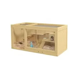 PawHut Kleintierkäfig 100 x 50 x 50 cm beige
