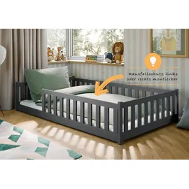 Kids Collective Jugendbett Kids Collective 120 x 200 cm Kiefer massiv grau