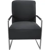 K+W Komfort & Wohnen Cocktailsessel 62 x 77 x 83 cm schwarz mit bezogenen Armlehnen