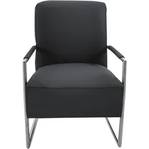 K+W Komfort & Wohnen Cocktailsessel 62 x 77 x 83 cm schwarz mit bezogenen Armlehnen