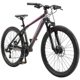 Bikestar Mountainbike 21 Gang Shimano RD-TY300 Schaltwerk, Kettenschaltung, für Damen und Herren, Kettenschaltung, 38390128-41 schwarz Pink