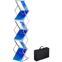 Vevor Literaturständer, 6 Taschen, Pop-Up-Aluminium-Magazinständer, leichter Kataloghalter, Ständer mit