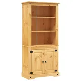 Gecheer Vitrinenschrank Bücherschrank Flurschrank Buffetschrank Aktenschrank Sammlervitrine Standvitrine 80 x 40 x 170 cm (L x B x H) Mit 3 Regalfächern und 1 Schrankfach mit 2 Einlegeböden Braun