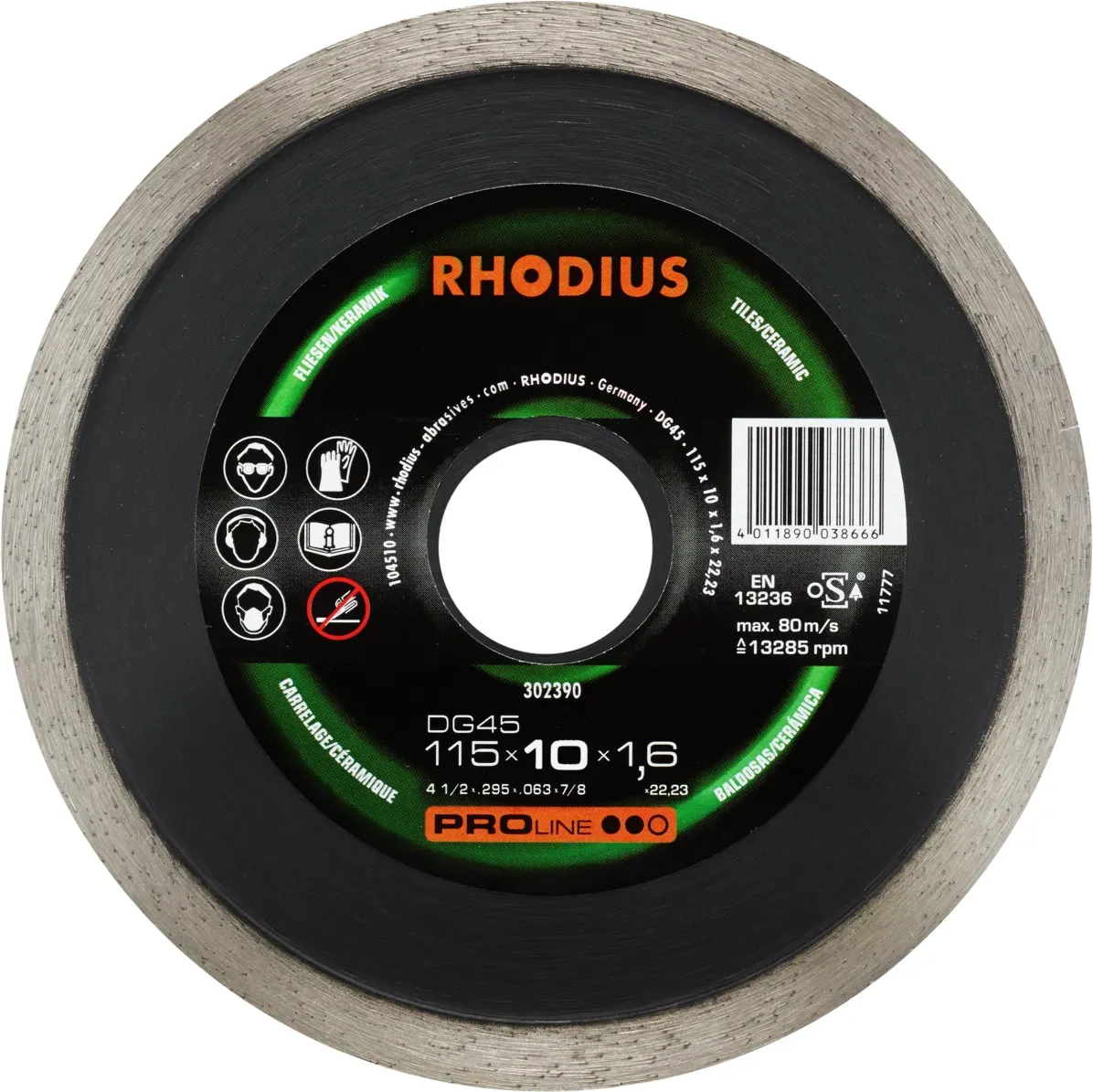 RHODIUS DG45 115mm Diamanttrennscheibe - Präzises & Qualitätsvolles Werkzeug aus dem Hause Rhodius
