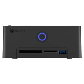 Icy Box IB-1233CL-CR, HDD Docking & Klonstation mit Kartenlesern CF + SD und USB Hub, USB 3.2 Gen1 (5 Gbit/s)