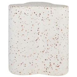 Casa Padrino Luxus Terrazzo Naturstein Beistelltisch / Hocker Weiß 41,5 x 41,5 x H. 45 cm - Wohnzimmer Möbel - Hotel Möbel - Naturstein Möbel - Luxus Möbel - Luxus Einrichtung