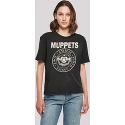 T-Shirt F4NT4STIC "Disney Muppets R'N'R", Damen, Gr. XXL, schwarz, Obermaterial: 100% Baumwolle, casual, oversize, Rundhals, Kurzarm ohne Bündchen, Shirts, Premium Qualität