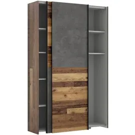 EFFEZETA Ozula Schwebetürenschrank 120 x 190,5 x 42 cm grau