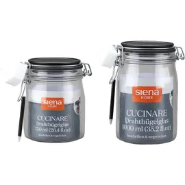 Siena Garden Drahtbügel-glas 'cucinare' 1,0 l mit Stift & Schwamm