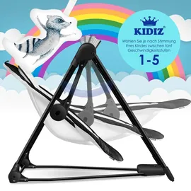 Kidiz KIDIZ® Babywippe Babyschaukel mit 5 Geschwindigkeitseinstellungen zusammenklappbarer Baby Wippe Schaukel Babyhochstuhl mit Spielbogen Spielzeugen 5 beruhigende Naturgeräusche neugeborene