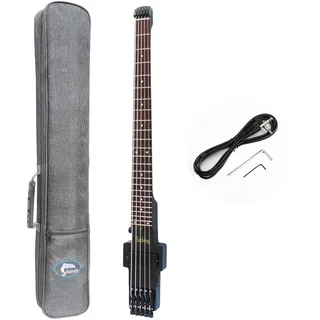Batking Reise-Bassgitarre Elektrischer Headless Bass, 5 Saiten E-Bass mit Gigbag & Truss Rod & Wire