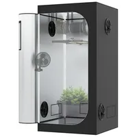 The Hookah The Grow Deluxe D600 Growzelt 90x90x180 cm - Indoor Anbauzelt mit Sichtfenster und herausnehmbarer Wanne, hochreflektierendes Mylar licht- und wasserdicht