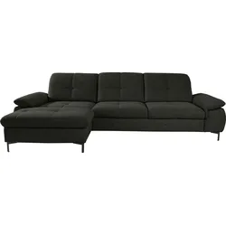 Ecksofa ALINA "Melina", schwarz (schwarz tta 10), B:300cm H:100cm T:203cm, Struktur TTA (100% Polyester), Sofas, In 2 Breiten, Wahlweise mit und ohne Bettfunktion