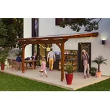 SKANHOLZ Terrassenüberdachung Ravenna 434 x 350 cm nussbaum