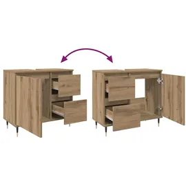 vidaXL Badschrank Artisan-Eiche 65x33x60 cm braun