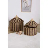 OYOY Circus Aufbewahrungskorb 2er-Set 41 x 41 x 41 cm braun