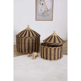 OYOY Circus Aufbewahrungskorb 2er-Set 41 x 41 x 41 cm braun