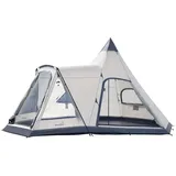 Skandika Tipi Zelt 460 Protect Plus, für 6, Personen: 3 m Stehhöhe, beige Neu