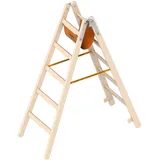 Layher Holzstehleiter 5 Sprossen aus stabilem Holz mit 2x5 Sprossen; beidseitig bege...