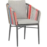 Acamp Gartenstuhl, Anthrazit, Grau, Mehrfarbig, Metall, Textil, Uni, Füllung: Schaumstoff, Rundrohr, 61x82x63 cm, stapelbar, Bezug abnehmbar, abwischbar, Gartenmöbel, Gartenstühle, Gartenstühle
