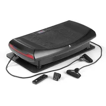 FitEngine 4D Vibrationsplatte | 60 Intensitätsstufen & 4 Vibrationsmodi | Curved Design mit LED-Beleuchtung | Inkl. Armband-Bedienung, Halterung für Expanderbänder u. Wireless Connection, Schwarz