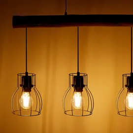 Tectake tectake® Pendelleuchte 4-flammig, 4x E27, 40 W 82 x 13,5 x 140 cm