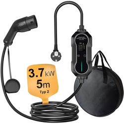 HANSTARS Portables EV Ladegerät Type 2 Schutzkontakt-Steckdose, 3.7 kW mit Tasche