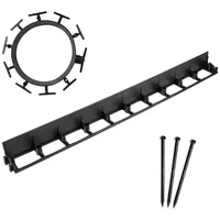 bepco Rasenkante - Pflasterkante 10er Set (LxH: 100 x 7,9 cm) - Flexible & Robustes Gartenabgrenzung für Rasen, Beet und Pflaster aus recyceltem Kunststoff, mit 30x Kunststoff-Erdanker