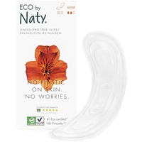 Eco by Naty Slipeinlagen - Normal, 32 Slipeinlagen. Pflanzlich, Vegan und 0% Plastik auf der Haut