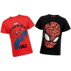 Spiderman Print-Shirt 2x SPIDERMAN Jungen T-Shirt Doppelpack 92 98/104 110/116 122/128 122/128