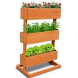 Coemo Vertikalbeet Hochbeet 3 Etagen inkl. Pflanzfolie 50x30x75 - Bunt