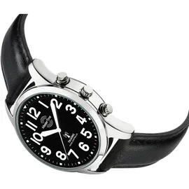 Master Time MTGA-10868-22L Herrenuhr Talking Sprechende Herren-Funkuhr mit Lederband