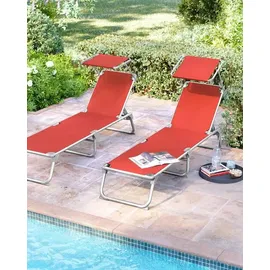 Songmics Sonnenliege 55 x 31 x 193 cm Rot