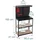 Relaxdays Werkbank, HBT: 155x80,5x41 cm, 3 Ebenen, mit Lochwand, Ablage & Zubehör, Stahl & MDF, Werkstattregal, schwarz