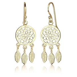 Elli Ohrhänger Traumfänger Federn gold 925 Sterling Silber onesize