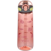 TITIROBA TKK 1005 Kinderflasche 500ml auslaufsicher, Tritan BPA-Frei einhändig bedienbare mit Sieb Trinkflasche Rosa