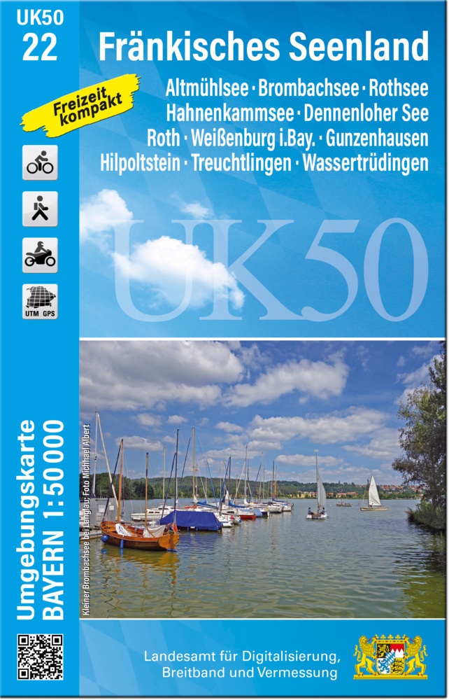 Uk50-22 Fränkisches Seenland - Breitband und Vermessung  Bayern Landesamt für Digitalisierung  Karte (im Sinne von Landkarte)