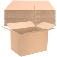 verpacking Faltkarton mit Grifflöchern 585 x 385 x 380 mm Braun (Außenmaß 600 x 400 x 400 mm) variable Höhe bei 200/300 mm KK 107G 2-wellig BC-Welle Umzugskarton doppelwandige Karton (10 Stück)