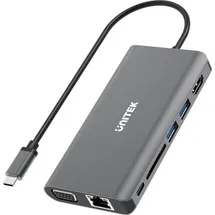 UNITEK uHUB O8+ USB-C 100W HDMI VGA Ethernet