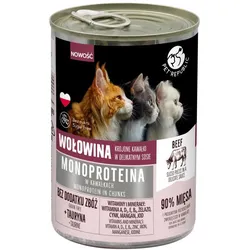 PetRepublic Rindfleisch-Monoproteinfutter für Katzen, Stückchen in Sauce 400g