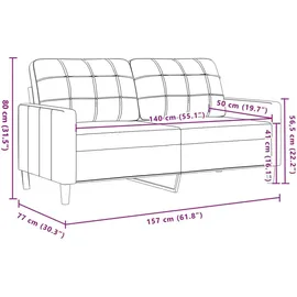 vidaXL 2-Sitzer-Sofa Rosa 140 cm Samt