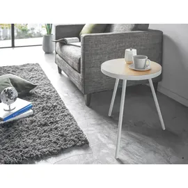 Yamazaki Beistelltisch rund 38x50cm Sofatisch Nachttisch Tower 3-Bein weiß