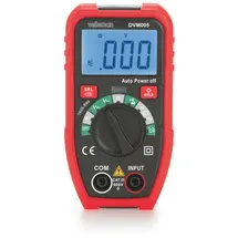 VELLEMAN Digitalmultimeter, LCD-Anzeige, CAT III/600 V, geeignet für die Messung von AC/DC-Spannung, Widerstand, Temperatur, Transistoren, Dioden und Durchgang, Batterietest, Taschenlampe,