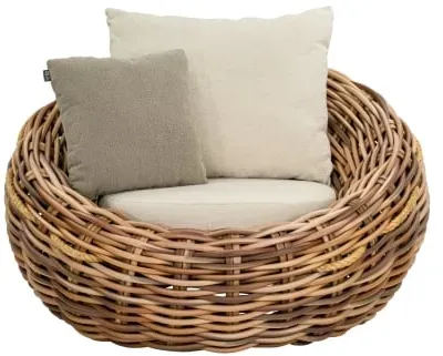 Apple Bee Cocoon Lounge Chair Boucle Cream 130x130x92cm