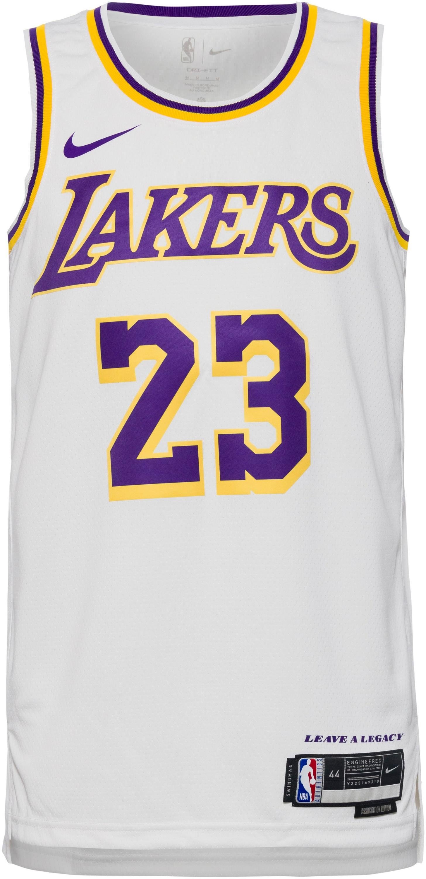 Nike LeBron James Los Angeles Lakers Spielertrikot Herren in weiß, Größe M - weiß