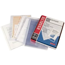 Esselte Dokumentenhülle (Box 100). PP "Orangenhaut" mit Verstärkung. Mehrfach gelocht. Kopiersicher. Standard-Qualität. Folio. 16 Löcher