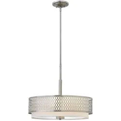 Jules 3-flammige Pendelleuchte / Halbeinbauleuchte - Gebürstetes Nickel - HK-JULES-3P-BN